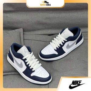 Giày sneaker nam nữ nike air jordan 1 low gs "white/blue" 553560-141